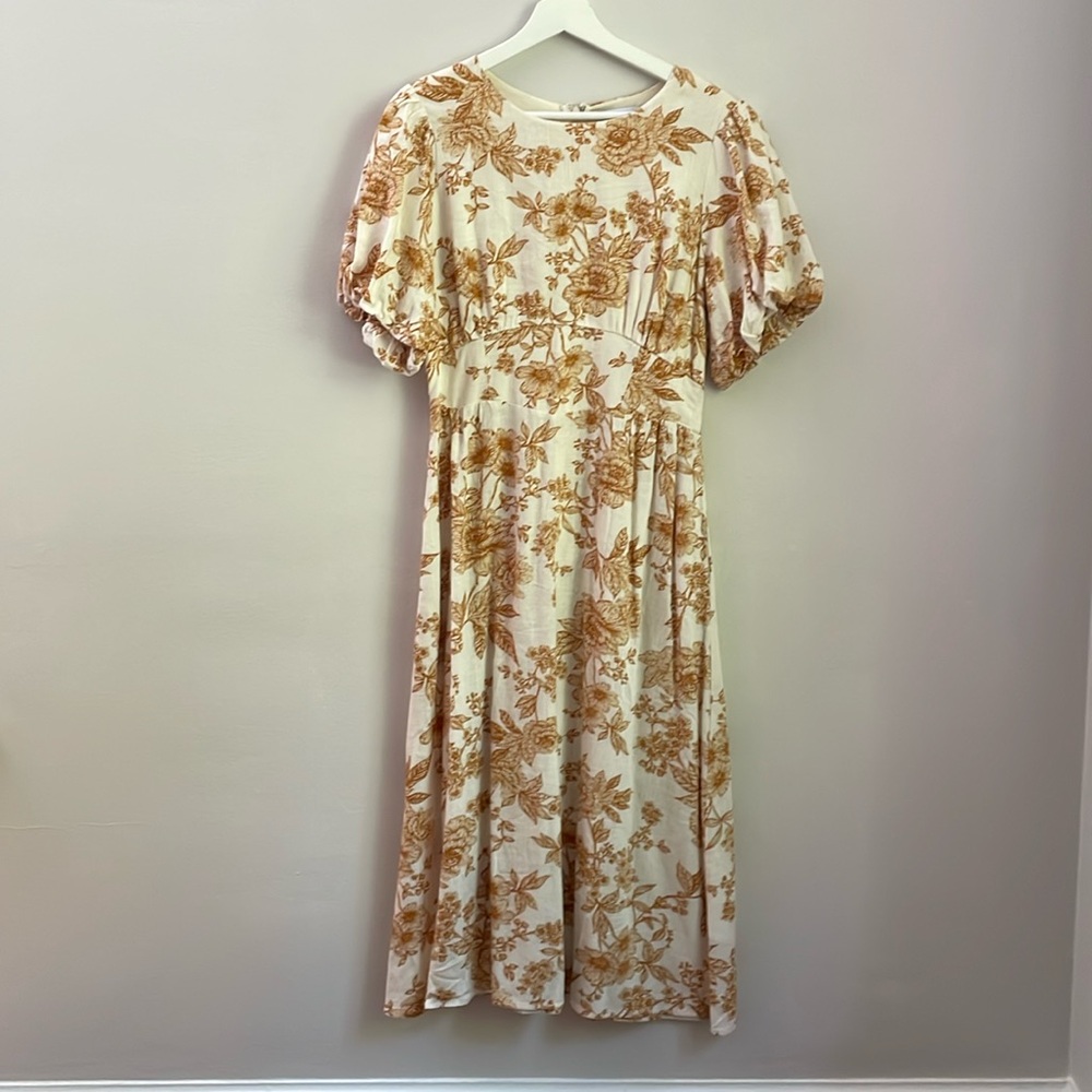 Lost & Wander Linen Blend MIDI Dress